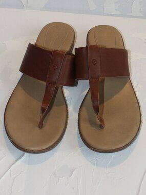 Timberland Women's Cognac Leather Thong Sandal Size 9 NWOT